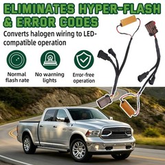Dodge Ram 1500/2500/3500 Halogen to LED Adapter Harness with Resistor Conversion