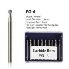 Dental Tungsten Carbide Bur FG 1.6MM Dills Round For High Handpiece FG-04 in USA