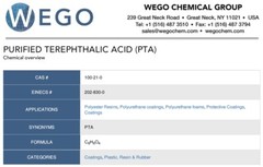 NEW 1 lbs 16oz Purified Terephthalic Acid PTA 454g WEGO Chemical TPA TA 100-21-0