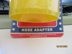 UNITED STATES HDW MFG RV379B Straight Hose To Hose Internal Hose Coupler Yellow