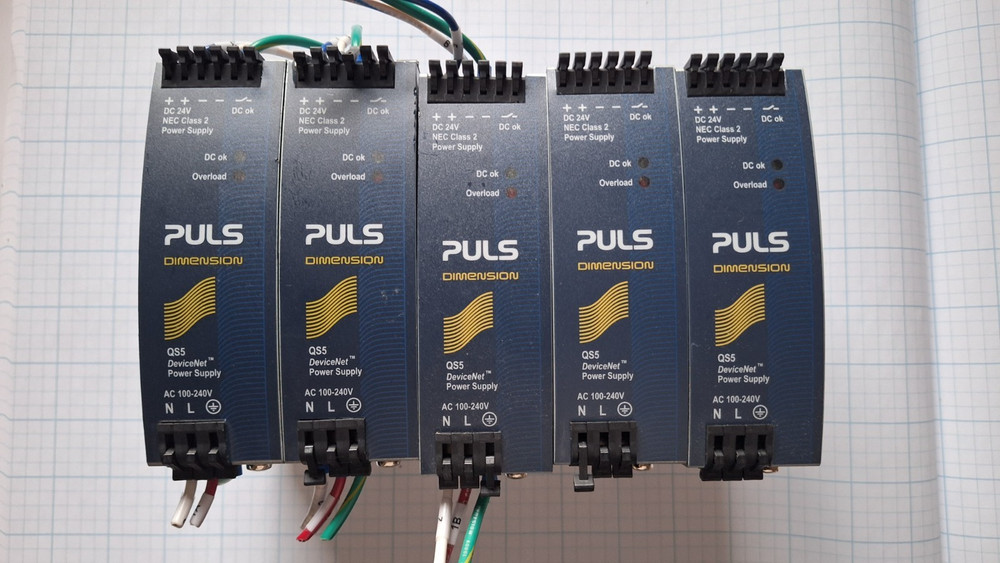 Puls Dimension QS5.DNET Power Supply 24VDC, 3.8A, 100-240VAC (Lot of five)