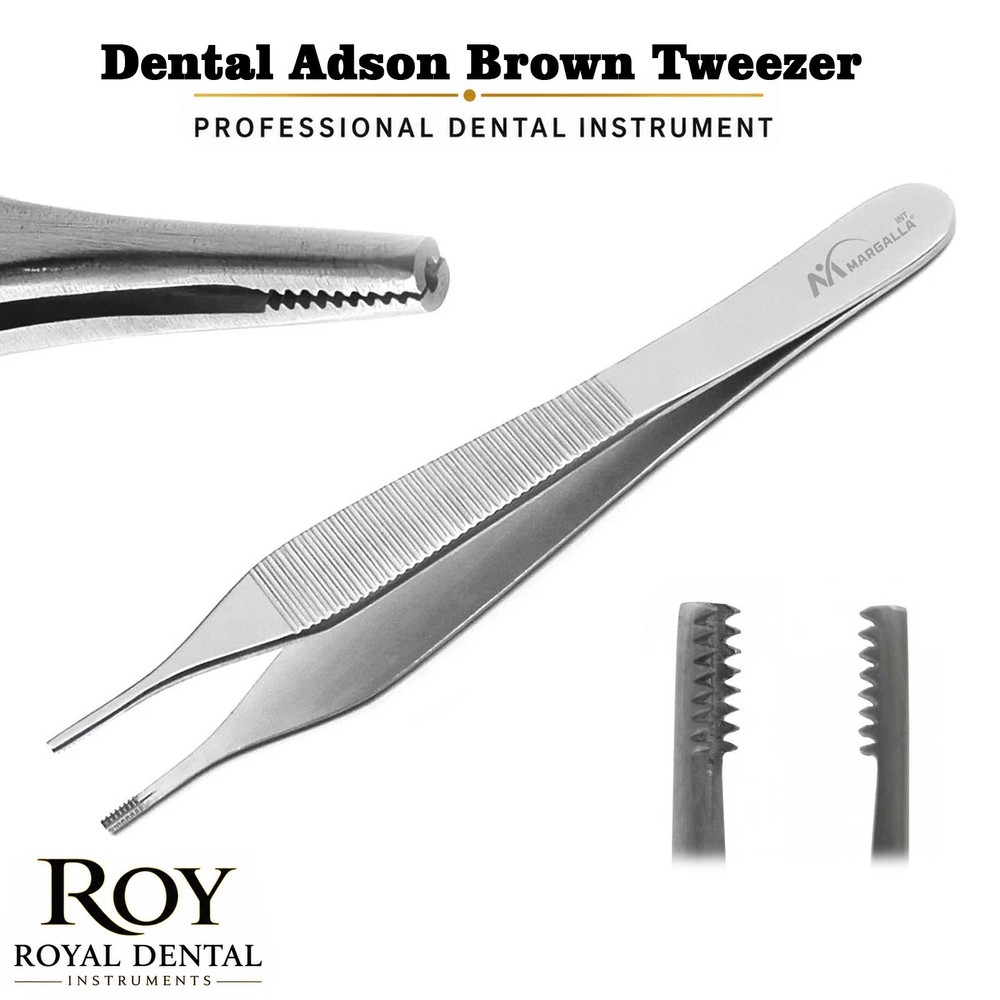 Dental Adson Brown Straight Thumb Tweezers Tissue Forceps Surgical Instruments
