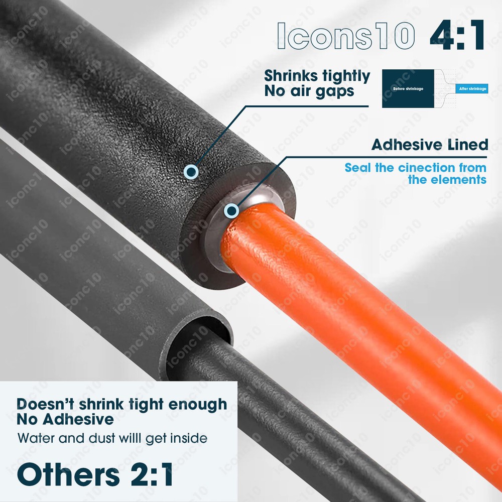 Adhesive Heat Shrink Tubing 4:1 Ratio Dual Wall Protection UV Moisture Resistant