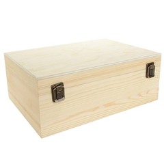 DAJAVE Unfinished Wooden Box, 12x9x5 Inch Large 12.2×8.7×4.8 inches