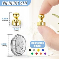 FINDMAG 16 Pack Fridge Magnets Gold Strong Neodymium Rare Earth