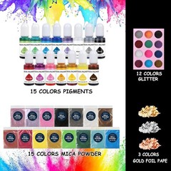 Complete 82oz Epoxy Resin Kit: 15 Mica Colors & Perfect Casting for Artisans
