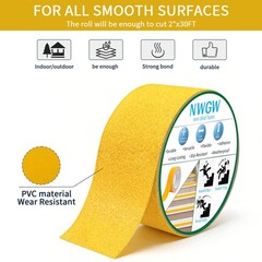 Anti Slip Tape 2″ x 30FT, Dark Yellow Heavy Duty Waterproof Non-Slip Safety T…