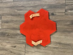 BIG FLOWER RUBBER CONCRETE CEMENT STAMP STONE TEXTURE MAT + HANDLES 20” X 20”