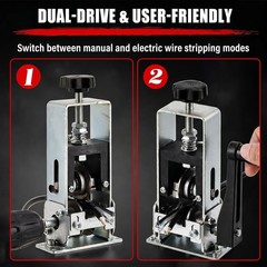 Portable Manual Wire Stripping Machine 0.06-1 in Hand Crank Wire Stripper Tool