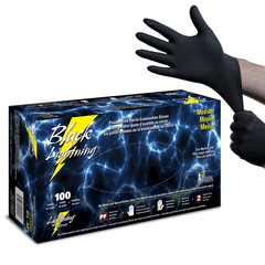 Black Lightning Exam Gloves, Disposable, Powder-Free Nitrile Gloves (1000, Mediu