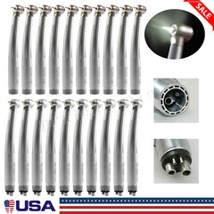 Dental LED Handpiece High Speed Push Button 2/4 Hole Fiber Optic with Light