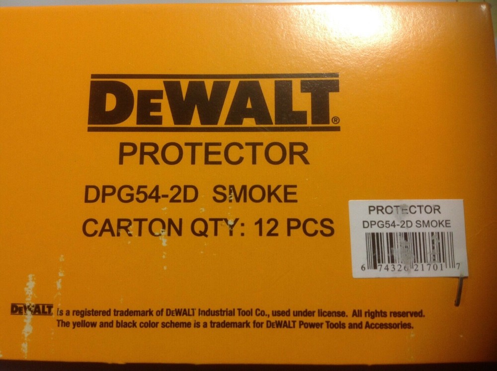 12 pack Dewalt DPG54-2D Protector SMOKE High Performance Safety GLASSES