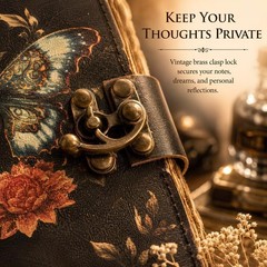 Vintage Leather Grimoire Journal with Clasp Lock | Handmade Spell Book 240 Paper