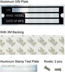 Blank Aluminum ID Plates, Metal Identification Plate, Serial Number Tag, Equipme