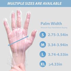100 PCS Disposable TPE Gloves – Clear/White Plastic, Food Safe, Latex-Free,