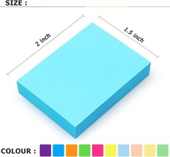 20 Pads Sticky Notes 10 Colors 100 Sheets Small Memo Notes 1.5×2 Inch
