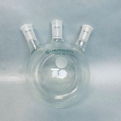 Chemglass Round Bottom Flask 3 Neck 2000 ml with 24/40 Joints Angled