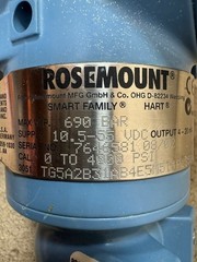 Rosemount / Pressure Transmitter / 3051TG5 / WP 690 BAR / CAL 0-4000 PSI