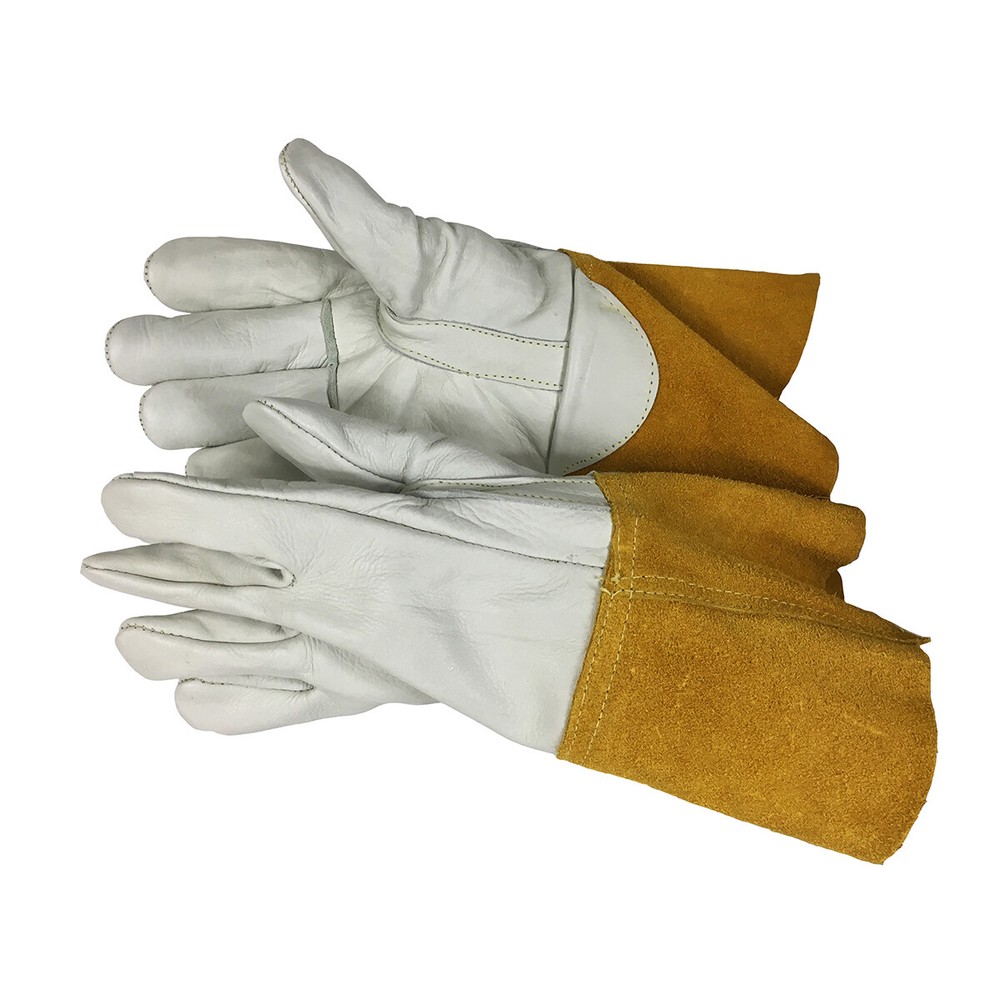 AA Grade MIG Welding Gloves Cow Grain Palm & Back Straight Thumb 4″ Split Cuff