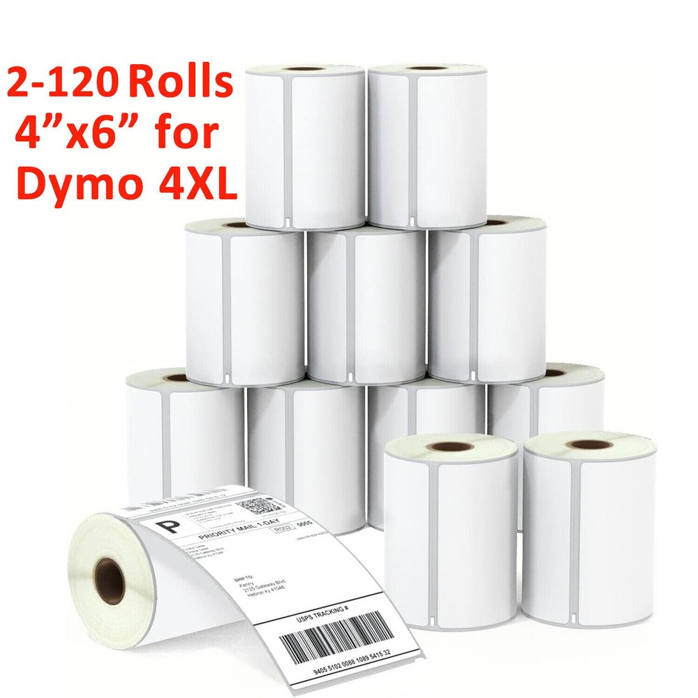 2-120 Rolls 4″x6″ Direct Thermal Labels 220/Roll Compatible Dymo 4XL 1744907