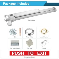 25.5″ Stainless Steel Panic Exit Device – Push Bar Door Lock for Single/Double D