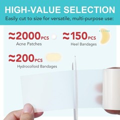 Hydrocolloid Bandages for Wound Care, 2in *12ft Extra Large Medical-Grade Hydroc