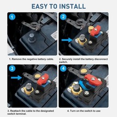 2/4PCS Universal Battery Disconnect Switch 12V/24V Cut Off Isolator for Cars RV