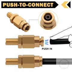 1/4″ Inflation Schrader Valve with Push to Connect for 1/4″ OD Air Line Tubing
