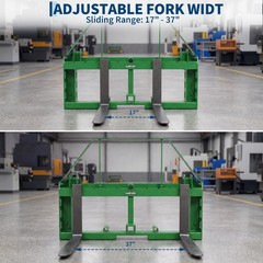 4000lb Skid Steer Pallet Fork Attachment, Quick-Connect Steel Frame, 2″ Receiver