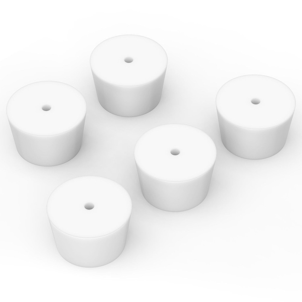 5 PCS 10# Solid Silicone Stoppers Leak Prevention Single Hole Reusable Lab