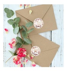 20 Count 1.5in Round Rose Gold Thank You Foil Self-Adhesive Stickers