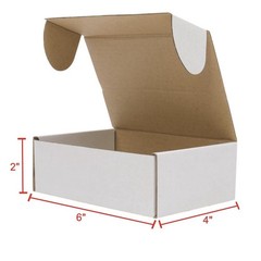 6x4x2” Shipping Boxes 50 Pack White Corrugated Cardboard Box Mailer Paper Boxes