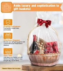 6 Pack Extra Large Clear Cellophane Bags 30×40 Inch Gift Basket Wrap 2.8 Mil