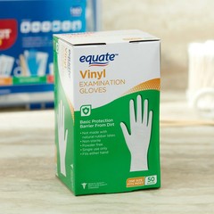 Equate Vinyl Examination Gloves, Latex-Free, Powder-Free, 50 Count