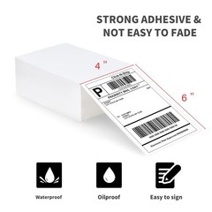1000 4×6 Thermal Shipping Labels Fanfold, Direct Thermal Printer Labels Compa…