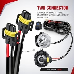16AWG Fog Light Wiring Harness Kit 12V He Color: 9005 Fog Light Wiring Harness