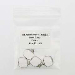 Dental Orthodontic Band 1st Molar Pre-Welded Buccal Tube #35-40+# Roth 022 U3/L2