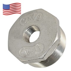 2″ male to 1/2″ NPT female HEX Reducer bushing pipe adapter Stainless Steel