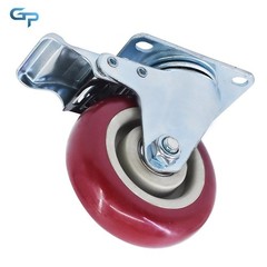 4 Pcs 4 Inch Caster Wheels Locking Casters With Brake Swivel Plate Castors