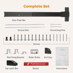 27.5″ Door Panic Bar Exit Device Vertical Rod Push Bar Lock Heavy Duty New