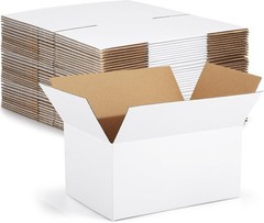 30-Pack 10x7x5 White Cardboard Shipping Boxes for Secure Small Business Mailing