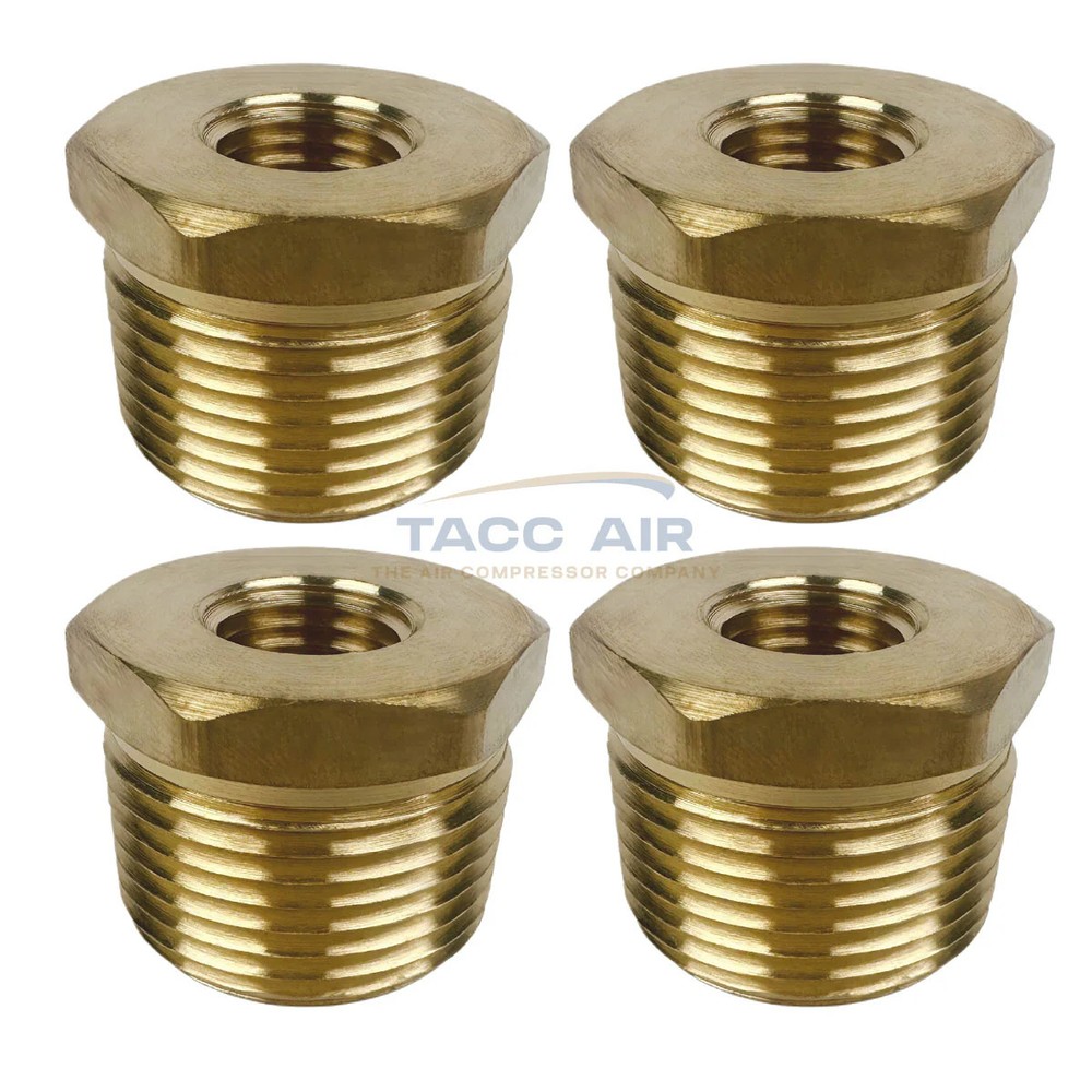 4 PC Hex Reducer Bushing 3/4″ Male x 1/4″ Female NPT Adapter Pipe Fitting Brass