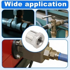 5PCS Stainless Steel Hex Bushing Reducer 1/2″ NPT to 1/4″ NPT