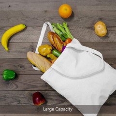 TOPDesign 24-Pack Economical 16″x15″ White Cotton Tote Bag, Medium,
