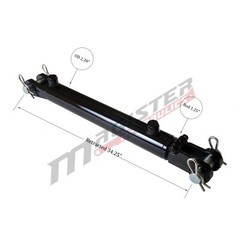 Hydraulic Cylinder Welded Double Acting 2″ Bore 24″ Stroke Clevis End 2×24 NEW