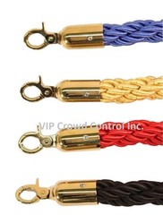 ROPE STANCHION, 5 PCS SET, CROWN TOP AND GOLD POLISH S.S. 12″ DOMED BASE