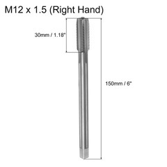 Metric Thread Tap M12 x 1.5 H2 150mm Extra Long Straight Flute Tapping Tool