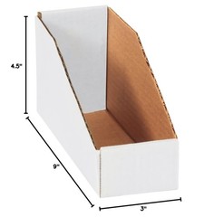 Open Top Bin Boxes, 3″ x 9″ x 4-1/2″, Oyster White, 50/Bundle
