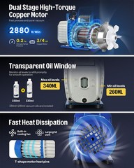 3/4HP 7.2CFM 110V 2Stage HVAC AC Vacuum Pump Air Conditioning w/ 2 Oil Bottles
