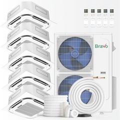 Bravo 5-Zone Mini Split AC & Pump 42000 BTU Ceiling Cassette 9K+9K+9K+12K+12K